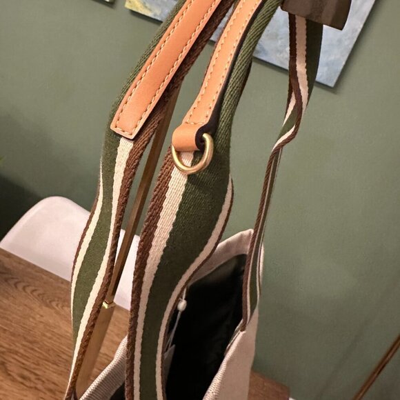 NWT! NEW! Tory Burch Gracie Canvas Tote -Natural Women Tote Bag - Picture 5 of 12